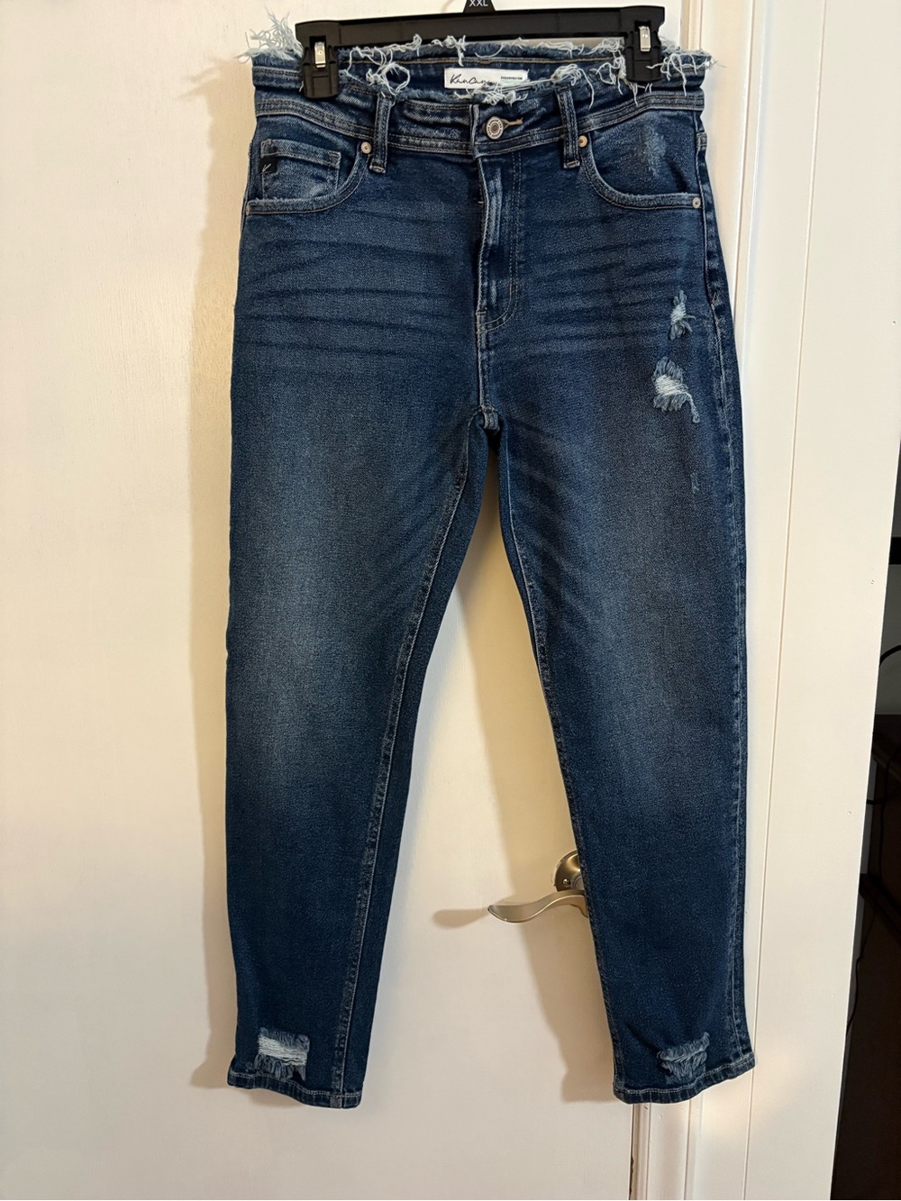 KanCan Dark Blue Skinny High-Rise Distressed Jeans